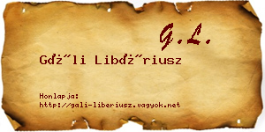 Gáli Libériusz névjegykártya